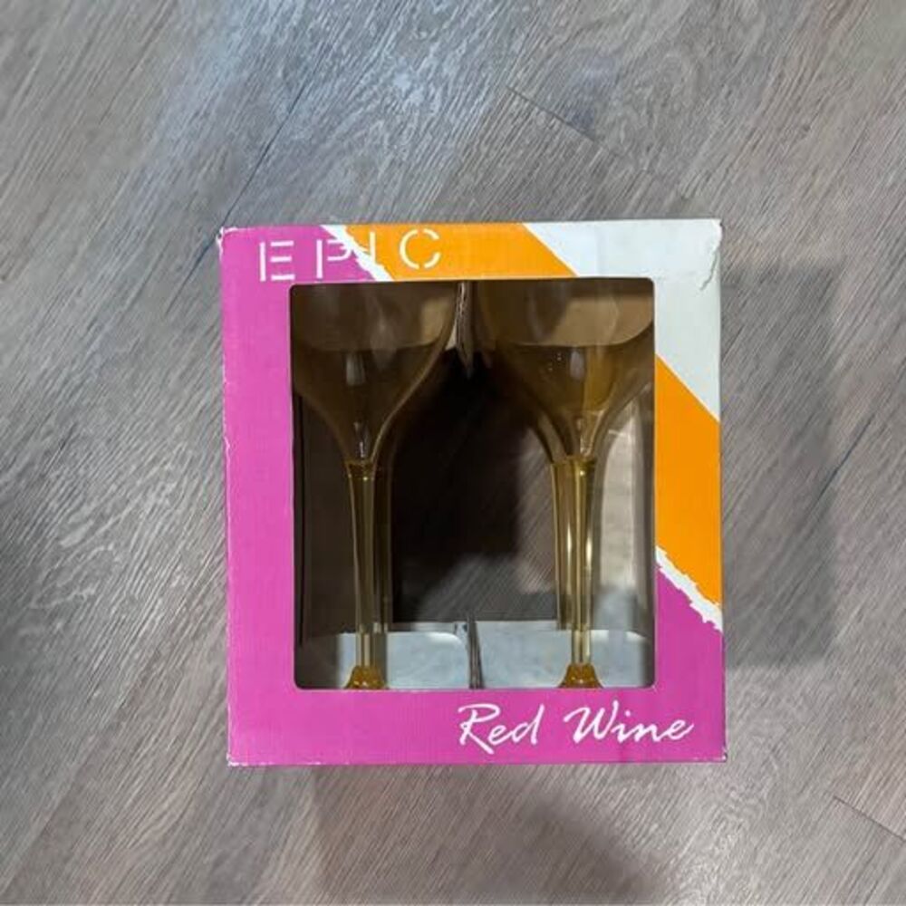 EPIC Red Wine Acrylic Glasses- Qty 16 - Yellow/Gold